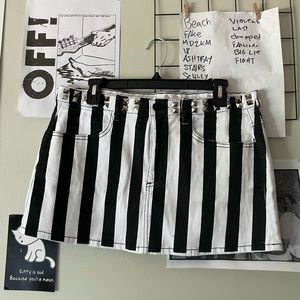 WIDOW striped studded mini skirt